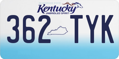 KY license plate 362TYK
