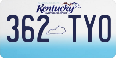 KY license plate 362TYO