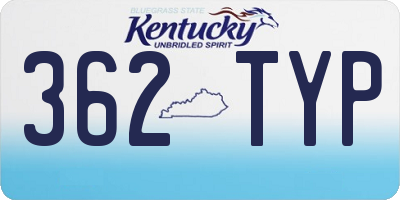 KY license plate 362TYP