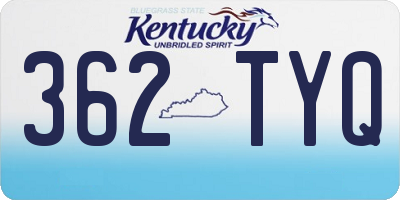 KY license plate 362TYQ