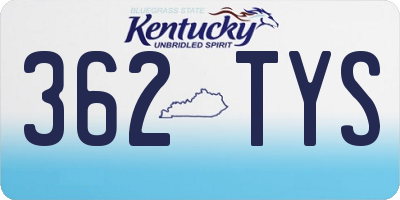 KY license plate 362TYS