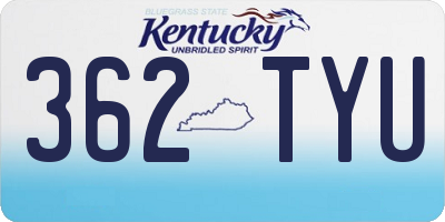 KY license plate 362TYU