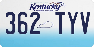 KY license plate 362TYV