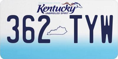 KY license plate 362TYW