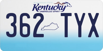 KY license plate 362TYX