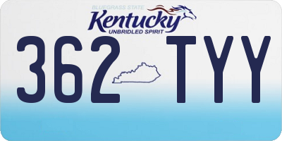 KY license plate 362TYY