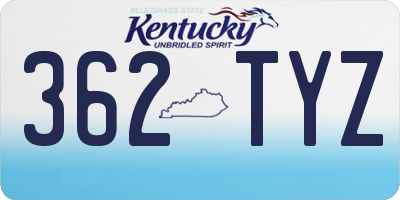 KY license plate 362TYZ