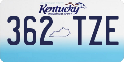 KY license plate 362TZE