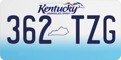 KY license plate 362TZG