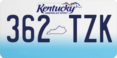 KY license plate 362TZK