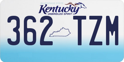 KY license plate 362TZM