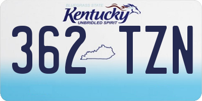 KY license plate 362TZN