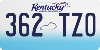 KY license plate 362TZO