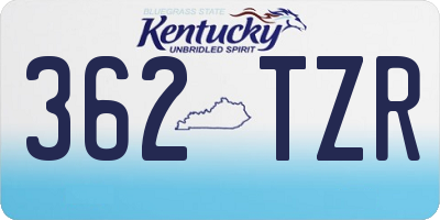 KY license plate 362TZR