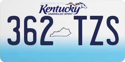 KY license plate 362TZS