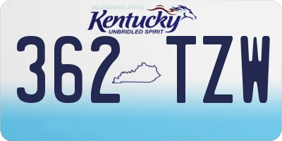 KY license plate 362TZW