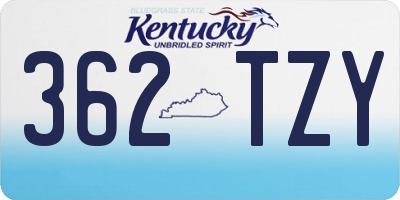 KY license plate 362TZY