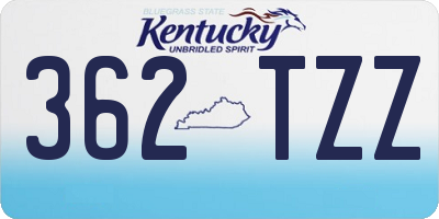 KY license plate 362TZZ