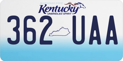 KY license plate 362UAA