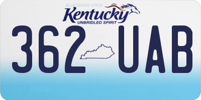 KY license plate 362UAB