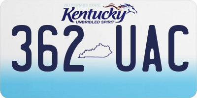 KY license plate 362UAC