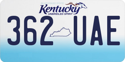 KY license plate 362UAE