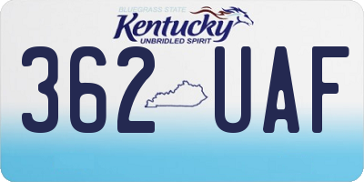 KY license plate 362UAF