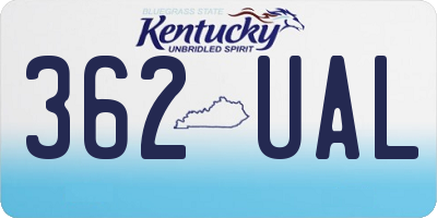 KY license plate 362UAL