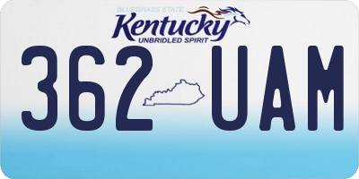 KY license plate 362UAM