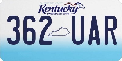 KY license plate 362UAR