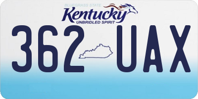 KY license plate 362UAX