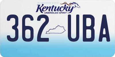 KY license plate 362UBA