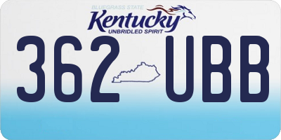 KY license plate 362UBB