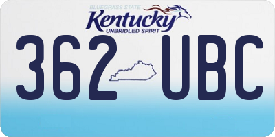 KY license plate 362UBC