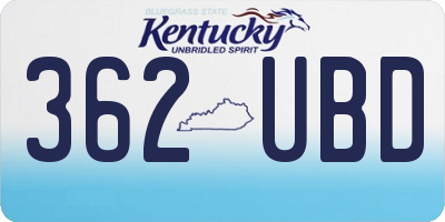 KY license plate 362UBD