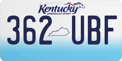 KY license plate 362UBF
