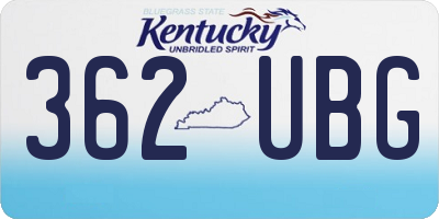 KY license plate 362UBG