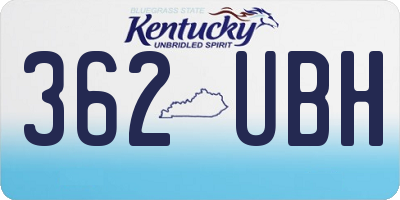 KY license plate 362UBH
