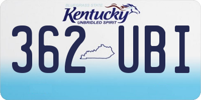 KY license plate 362UBI