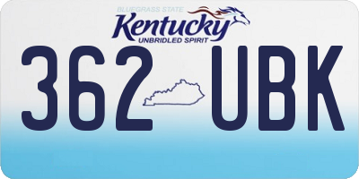 KY license plate 362UBK
