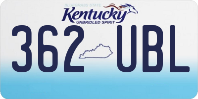 KY license plate 362UBL