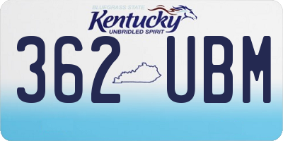 KY license plate 362UBM