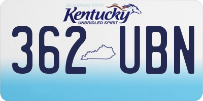 KY license plate 362UBN