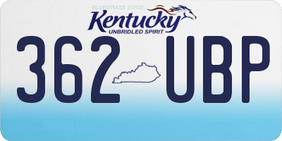 KY license plate 362UBP
