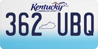KY license plate 362UBQ