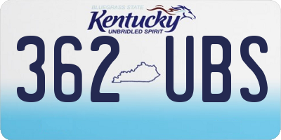 KY license plate 362UBS