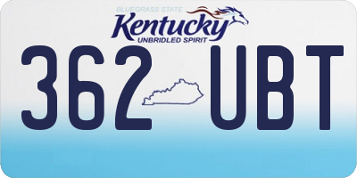 KY license plate 362UBT