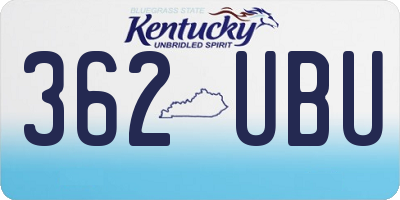 KY license plate 362UBU