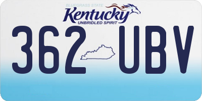 KY license plate 362UBV