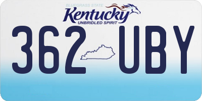 KY license plate 362UBY